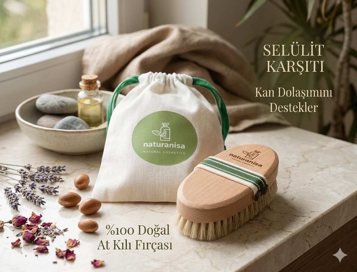 %100 Doğal At Kılı Selülit Fırçası görsel 2